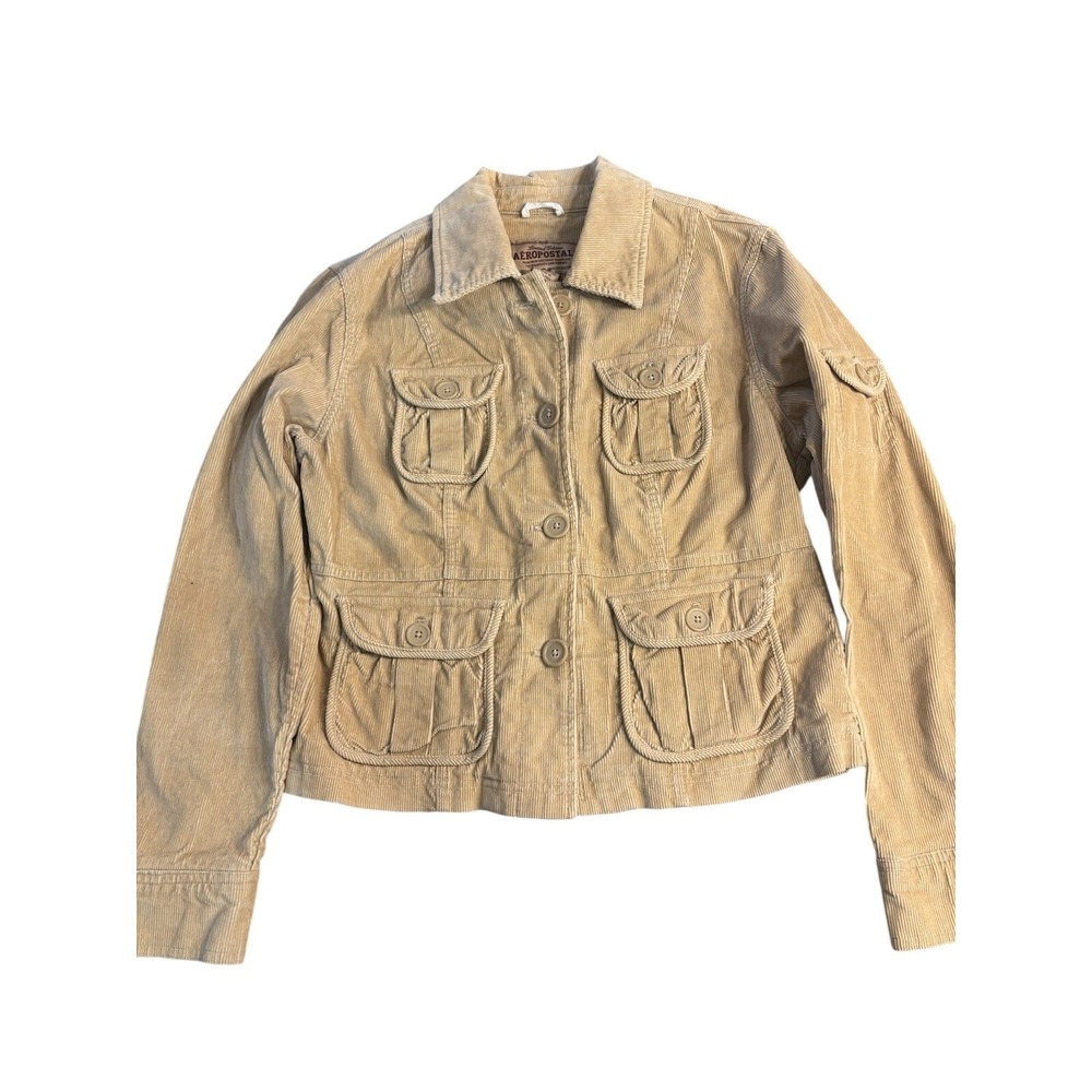 Vintage Aeropostale‎ Corduroy Jacket Womens Medium Tan Limited Edition Utility